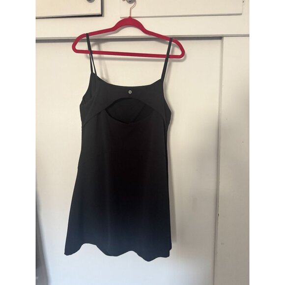 LULULEMON BLACK ALIGN CAMI STRAP DRESS WITH SHORTS SZ 14 - Picture 2 of 3